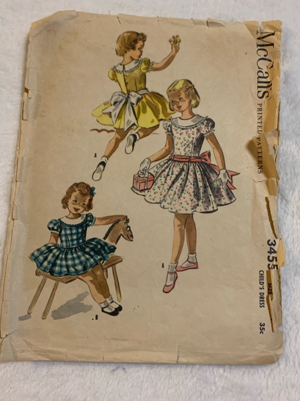 McCall's 3455 Vintage 1950’s Girl Size 4 Dress Pattern